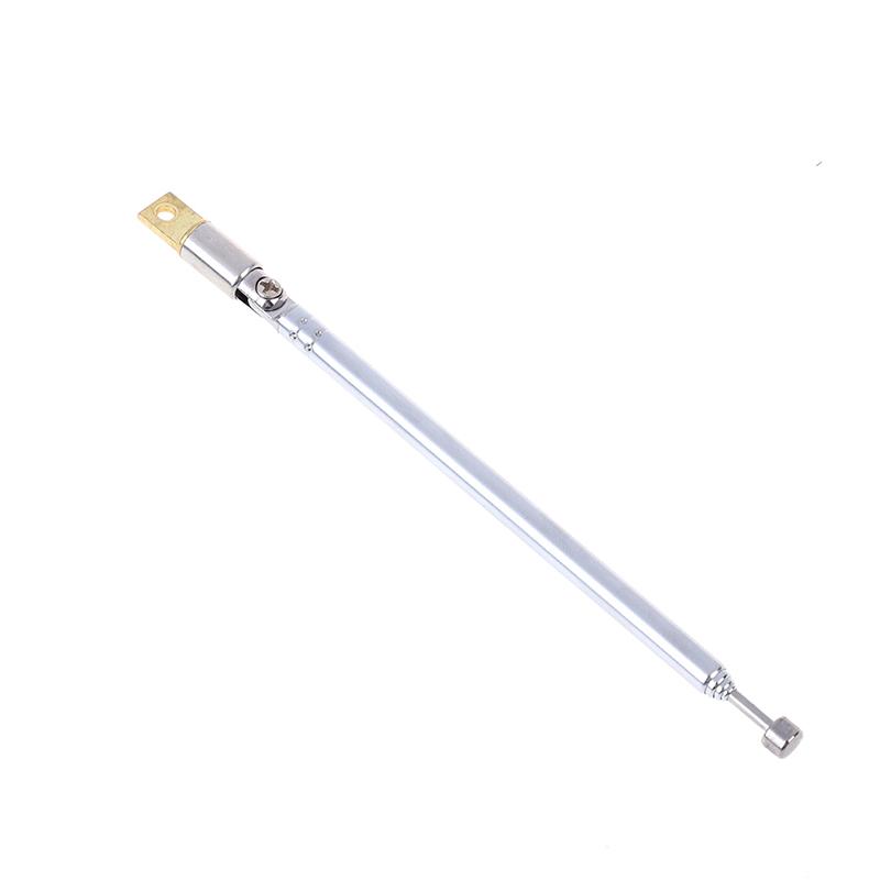 1Pc 37cm 5 Section Telescopic Stainless Steel AM FM Radio Universal Antenna