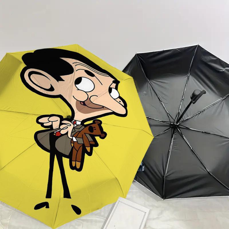 1PC Mr. Bean Umbrella-8-Rib Reinforced, Automatic Open, Lightweight & Durable, Cute Fashion Accessory for Outdoor-Y0380