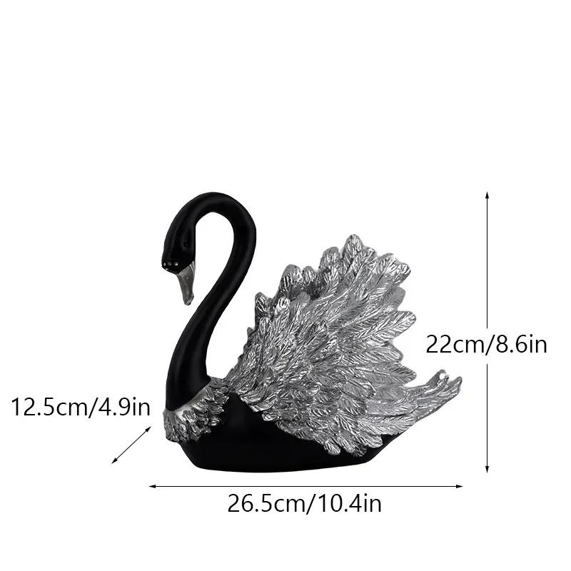 

Black Swan Figurines Lover Swans Animal Resin Statue Interior Living Room Home Shop Ornament Decoration Valentine s Day Gift