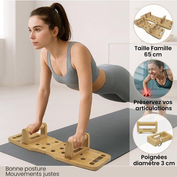 Planche à Pompes - UNDERSCORE - Amplitude Lite - Pliable 65cm - Élastiques Inclus - Guide d'Entraînement 30 en 1