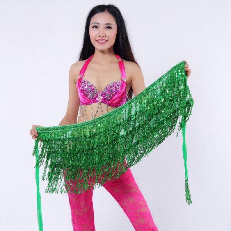 Sequin Tassel Waist Chain Hip Scarf for Belly Dance Performance & Practice