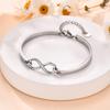 Luxury Zircon Infinity Bangle Bracelet for Women Girls Stainless Steel Hollowed Cuff Bracelets Fashion Charm Jewelry Party Gifts