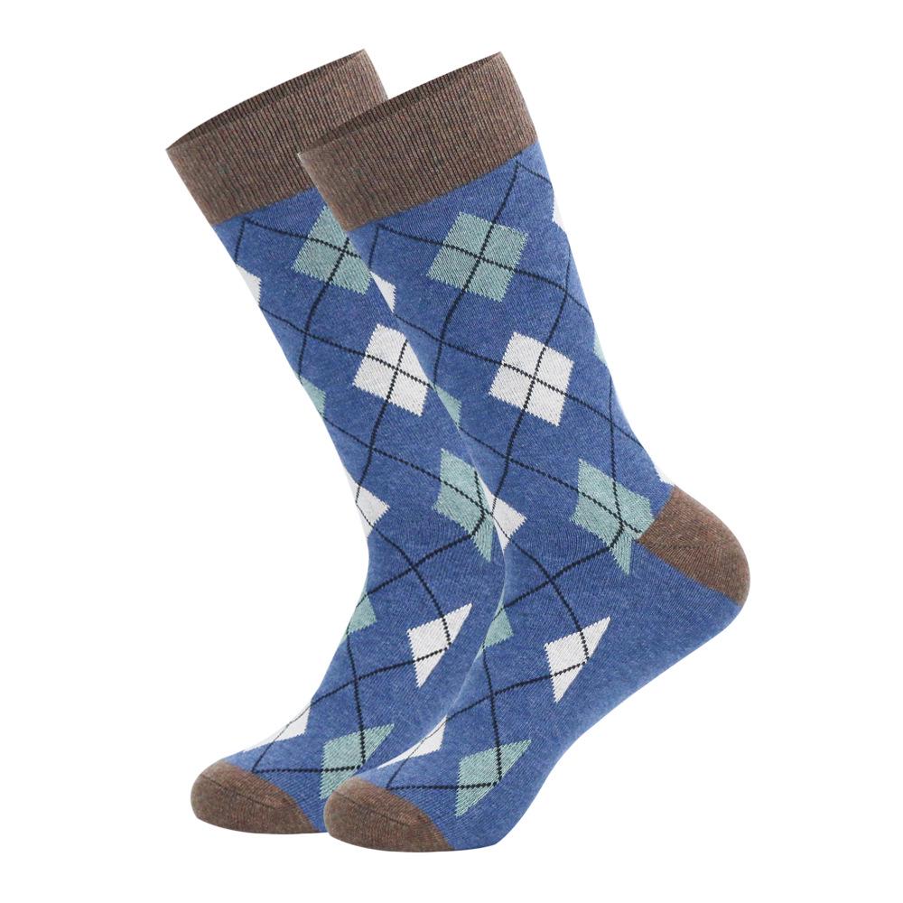 Men's Plus Size Striped Knee-High Socks - Trendy European & American Style for Autumn/Winter