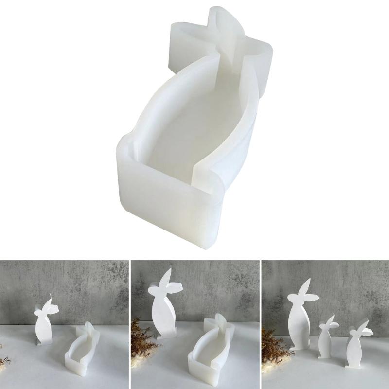 Easter Rabbit Candle Silicone Mold Gypsum Car Mounted Incenses Expanding Gypsum Decoration Mold Aromatherapy Candle Mold