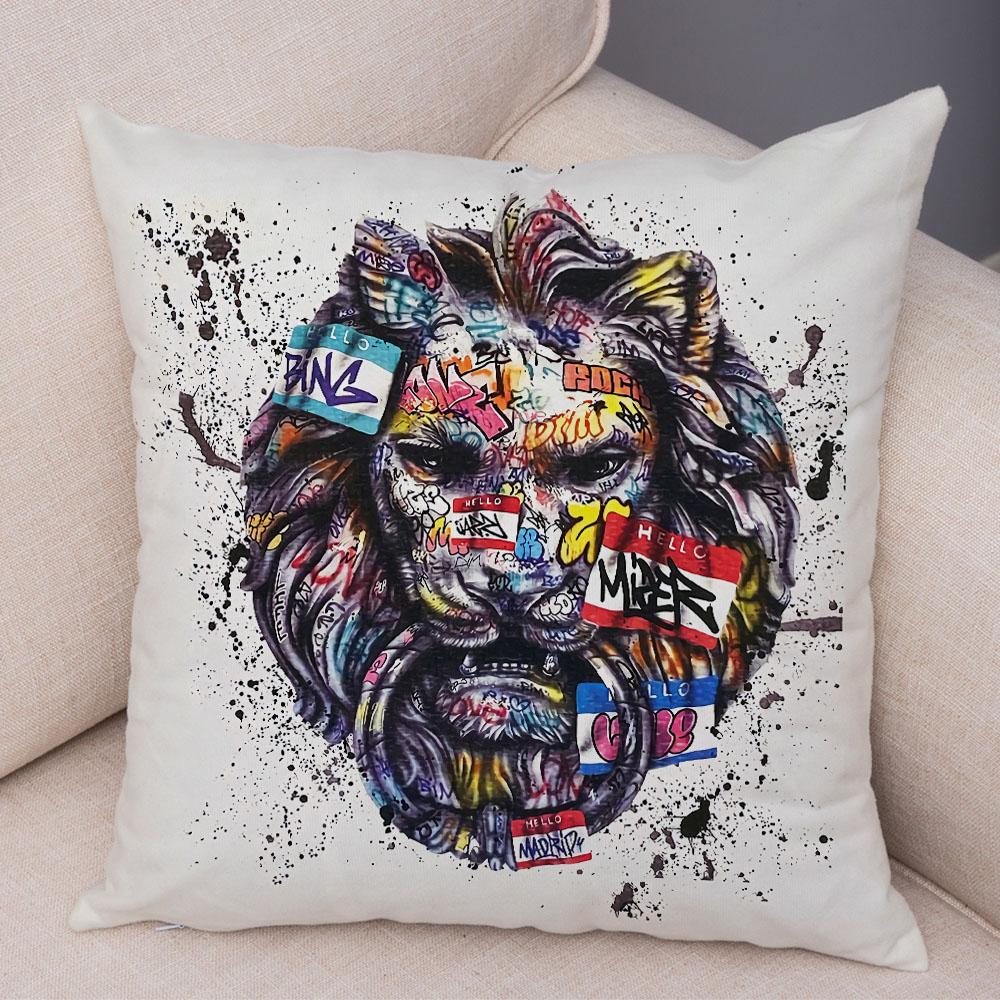 Home Decor Abstract Street Art Animal Cushion Cover Decor Graffiti Gamepad Pillowcase Sofa Home Pillowcase
