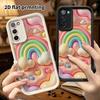 Phone Case: 2D flat design suitable for Samsung Galaxy A34 A35 M05 M06 S20 S22 S21 FE Plus 5G protective case, rainbow clouds, perfect Christmas and H