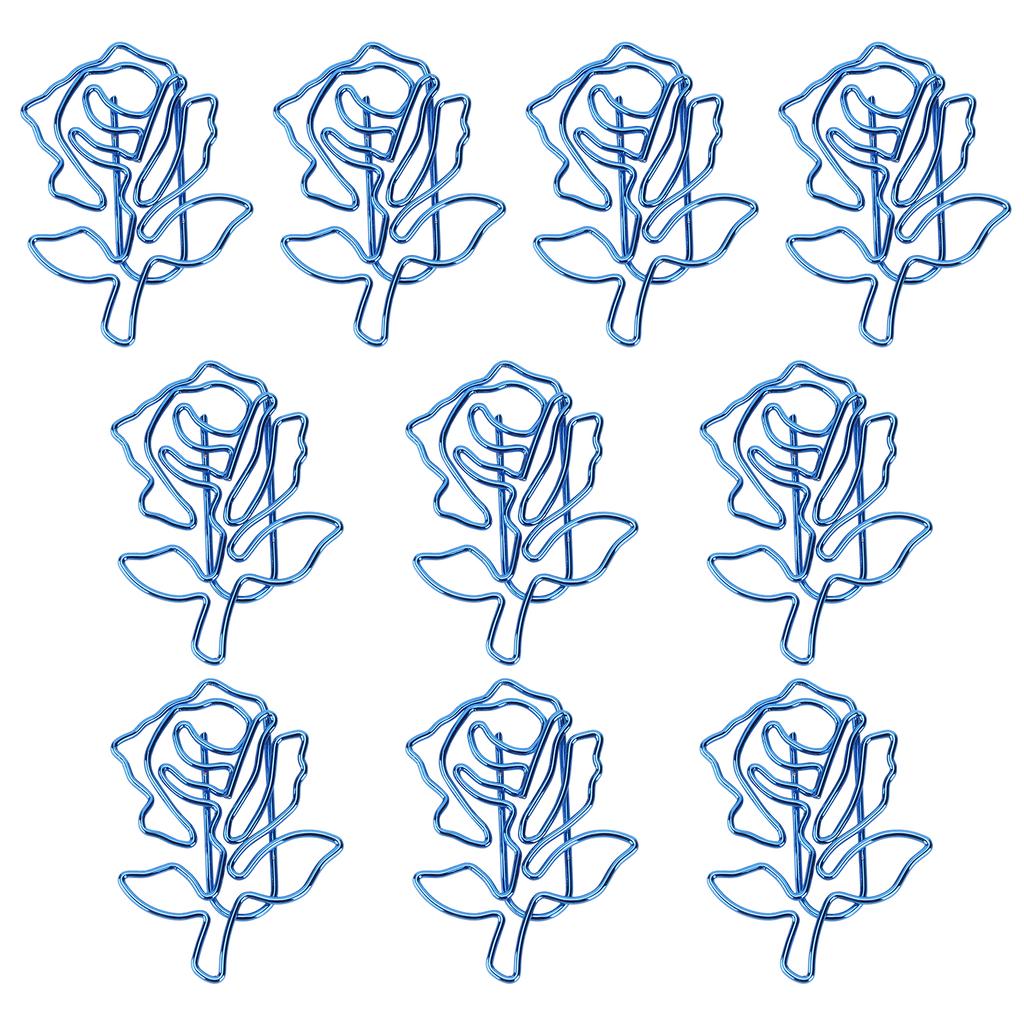 10PCS Paper Clip Blue  Shaped Pages Label Iron for Bookmark Notebook Agenda Book