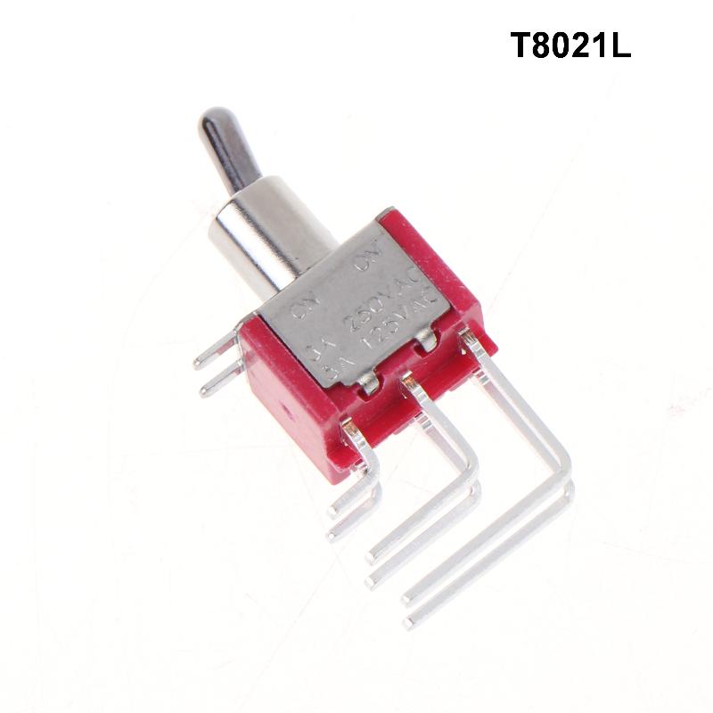 1 Pcs T8019 8021 8301L Vertical Right Angle Pc Thru-Hole Trminal 3A Toggle Switch Salecome T80-T