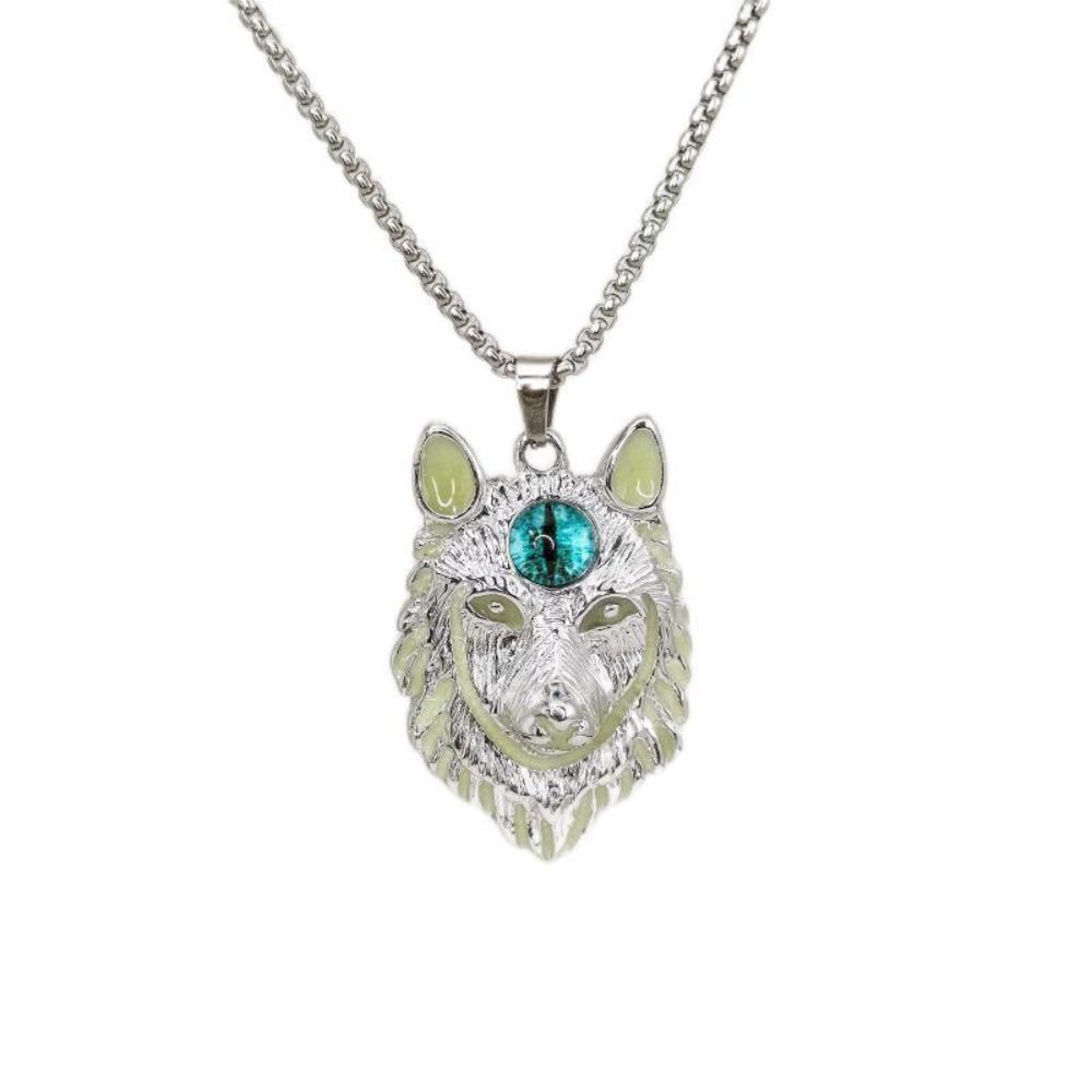 Animal Halloween Necklace Zinc Zinc Alloy Hip Hop Neck Chains Cool Luminous Pendant Necklace  Women Men