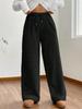 Autumn and Winter Solid Color Fashionable Plush Casual Pants, Loose and Comfortable Plush Warm Pants for Women