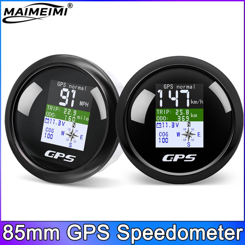 85MM GPS Speedometer Gauge MPH Knots Km/h TFT Screen with GPS Antenna Waterproof Motorcycle Boat Car Truck Speed Gauge Meter