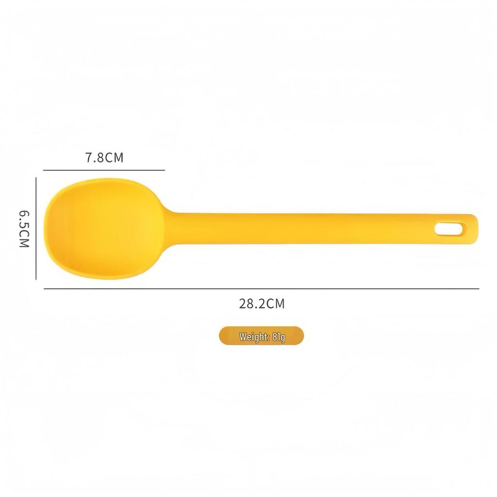 Fleckenbeständiger Hochtemperatur-Silikon Suppenlöffel und Servierlöffel Set