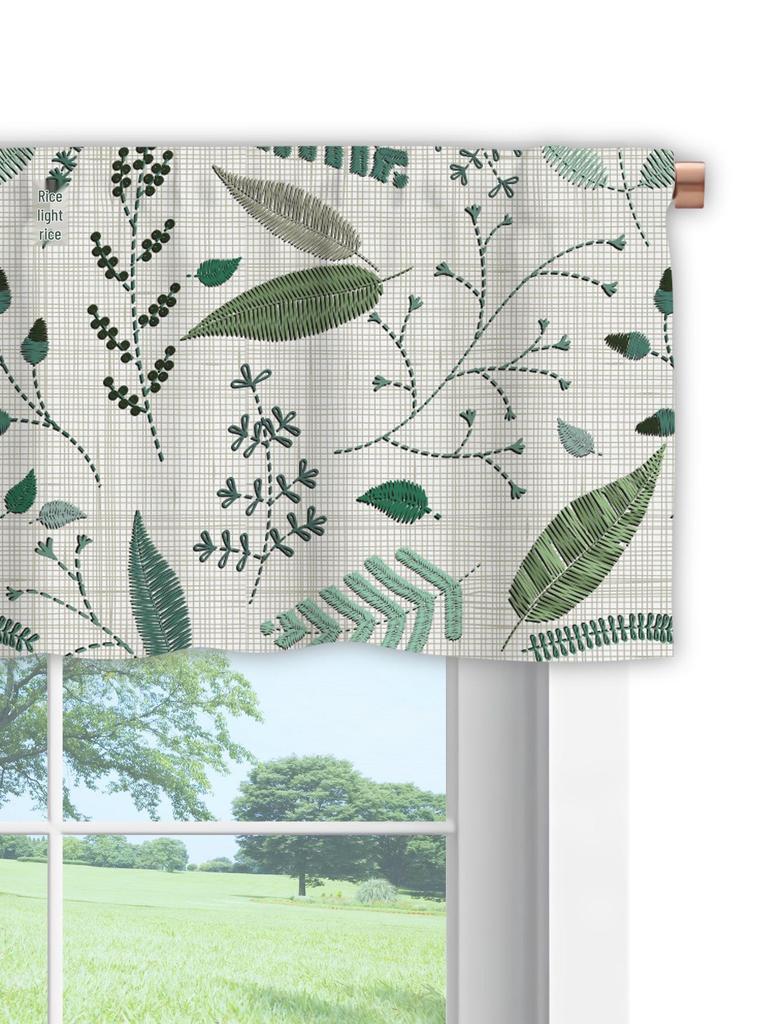 3D Floral Pattern Digital Print Kitchen Valance
