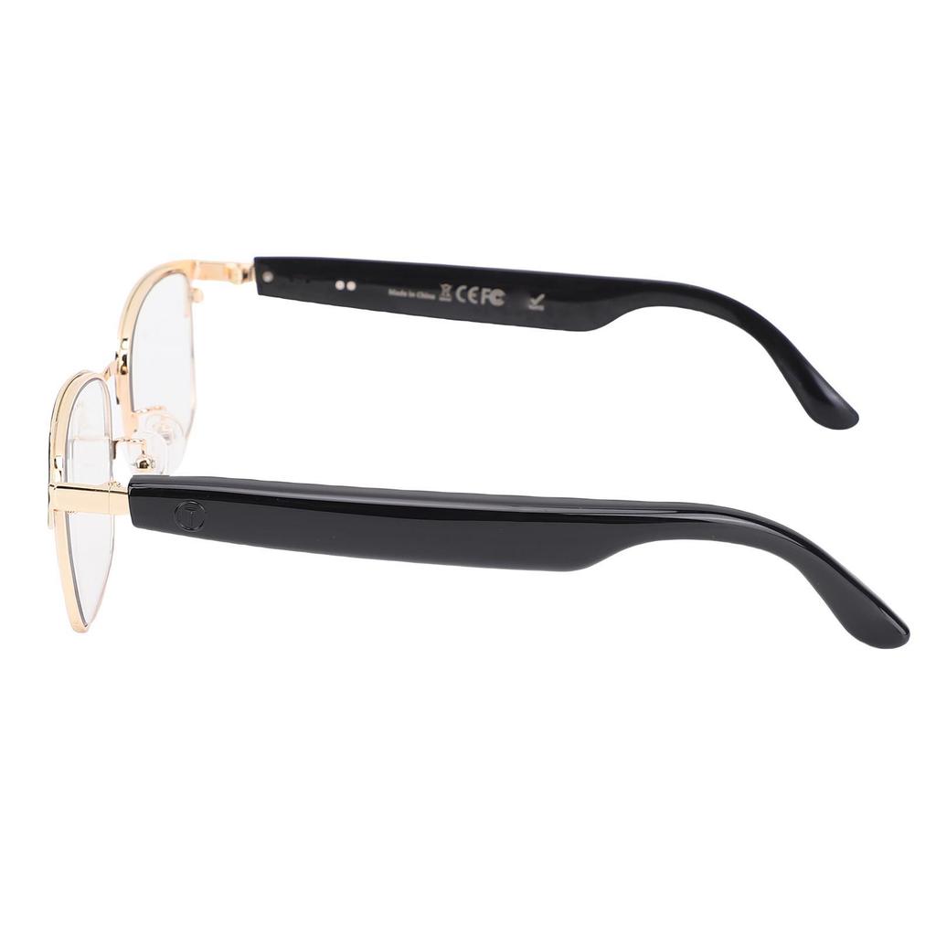 Smart Bluetooth Glasses Built In Microphone and Speaker Voice Control Smart Wireless Sunglasses for Outdoor Gold