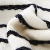 Zhaojun Women's Striped Pure Cashmere Round Neck Cardigan