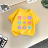 Children T-shirt FlowerPrinted Kids 100% Cotton Clothes Tops 2-13Y O-Neck Short-sleeve T-shirt