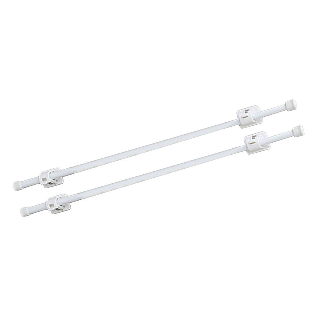 Curtain Rod With Brackets Telescoping Reliable Support Drapery Rods Set for Bathroom Kitchen 50‑90cm 2 Rods + 2 Hooks