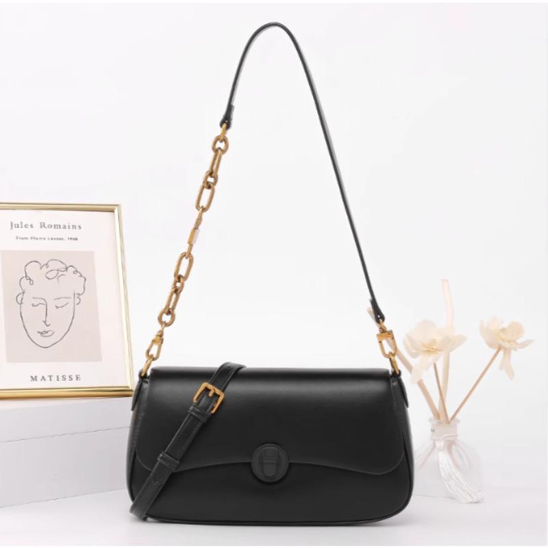 Leather Bag New Spring and Summer Retro Bag Women's Underarm Bag High-end Niche Design Shoulder Messenger Bag
