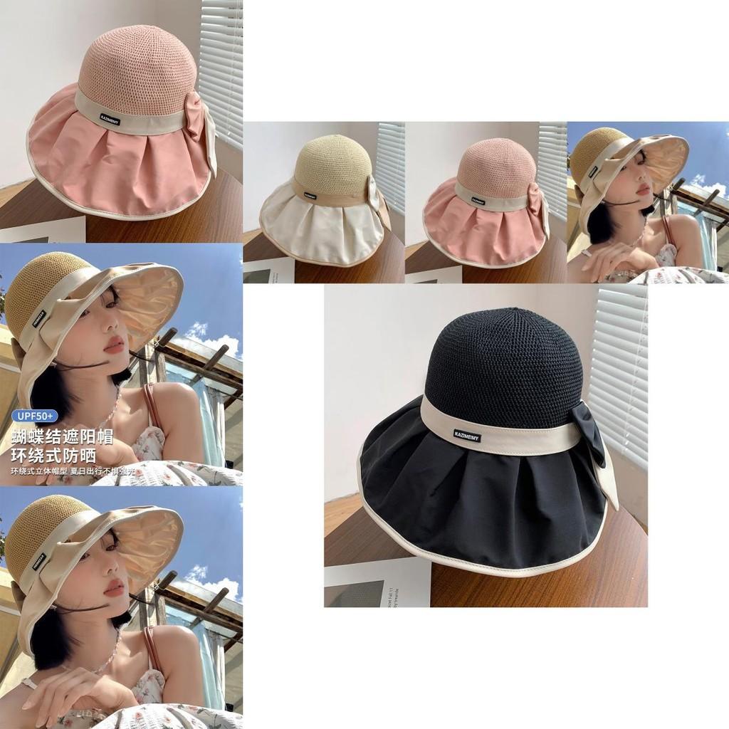 Stylish Summer Sun Hat For Women With Wide Brim And Bowknot Uv Protection