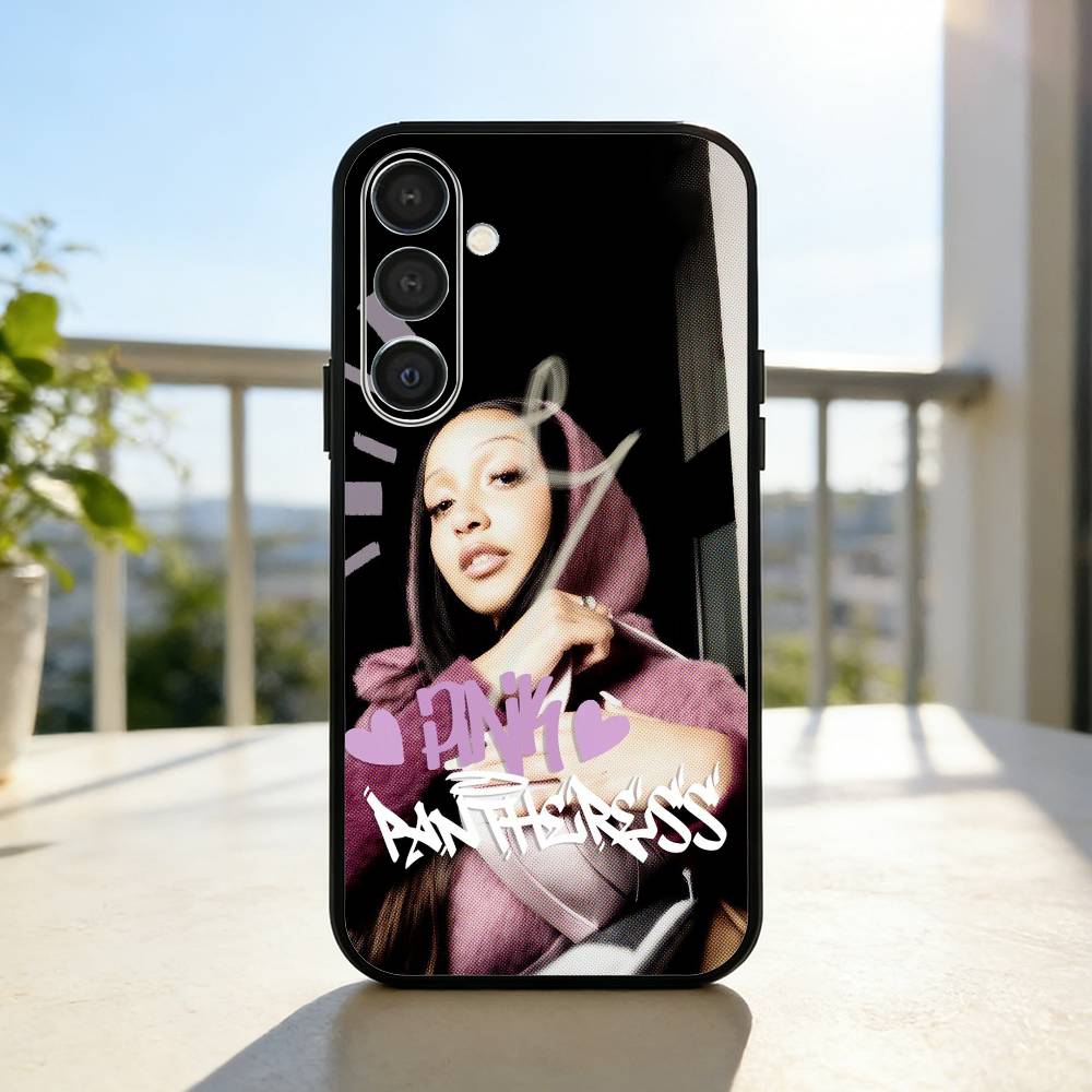 Street Mix PinkPantheress Phone Case For Samsung A73,A21s,A22,A31,A32,A52,A53,A71,A80,Soft Black Shell