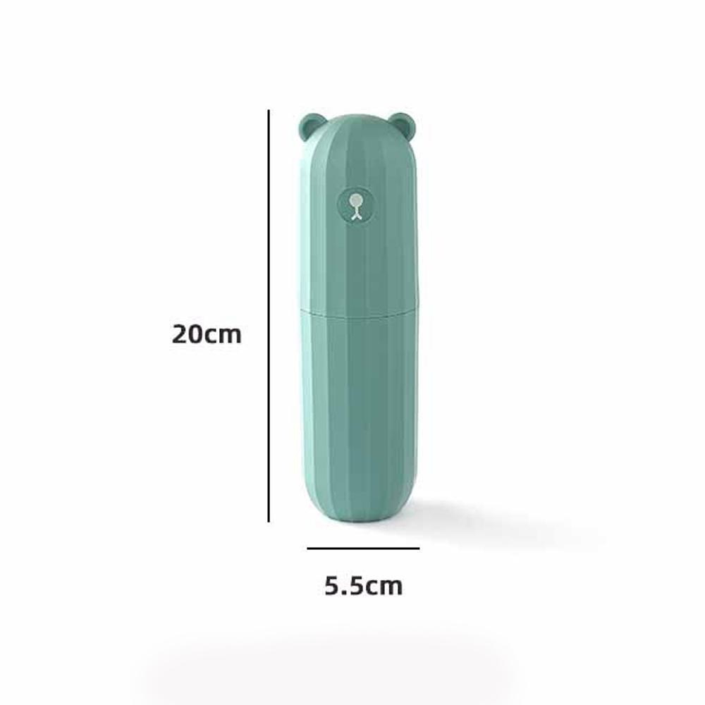 Little Bear Travel Toothbridge Box Cartoon Toothbrush Cup Portable Toothbrush with Lid Jar Student Dormitory Rinse Cup