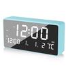Digitale LED-Spiegeluhr, Wecker, Kalender und Schlummerfunktion, °C/°F, Innenthermometer einstellbar