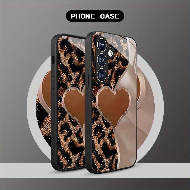 Premium Glitter Leopard Glass phone case fashion phone cases mobile phones for Samsung Galaxy S26 S25 S24 S23 S22 FE Ultra Plus