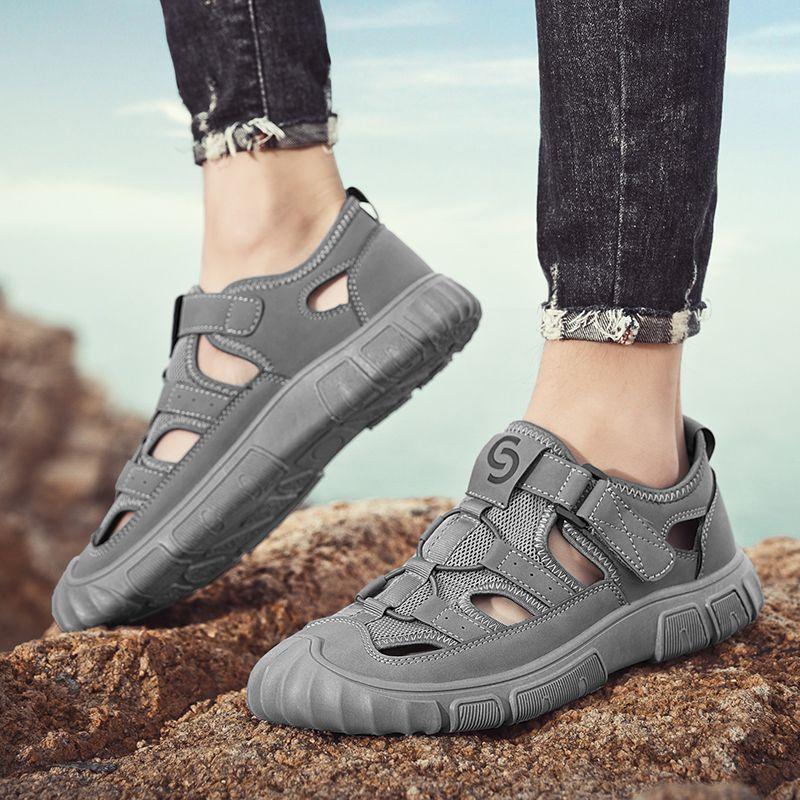 Sandaler Herre Nye Sommer Utendørs Fjellklatring og Vading Sport Strandsko Herre Uttrekkbare Baotou Hulesandaler