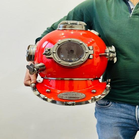 Nautical Diving Helmet  Red Coating Finish Deep Sea Divers Nautical Marine Decor Scuba Diving Helmet  Best Gift Item