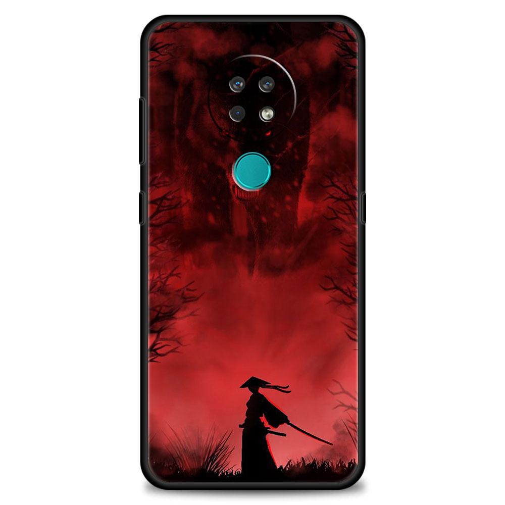 Пейзаж чернилами Живопись Япония Самурай Искусство Для Realme 8 pro c21 G22 для Moto g8 plus one fusion для Nokia g10 5.4 Чехол для телефона Shell Moto G8 plus