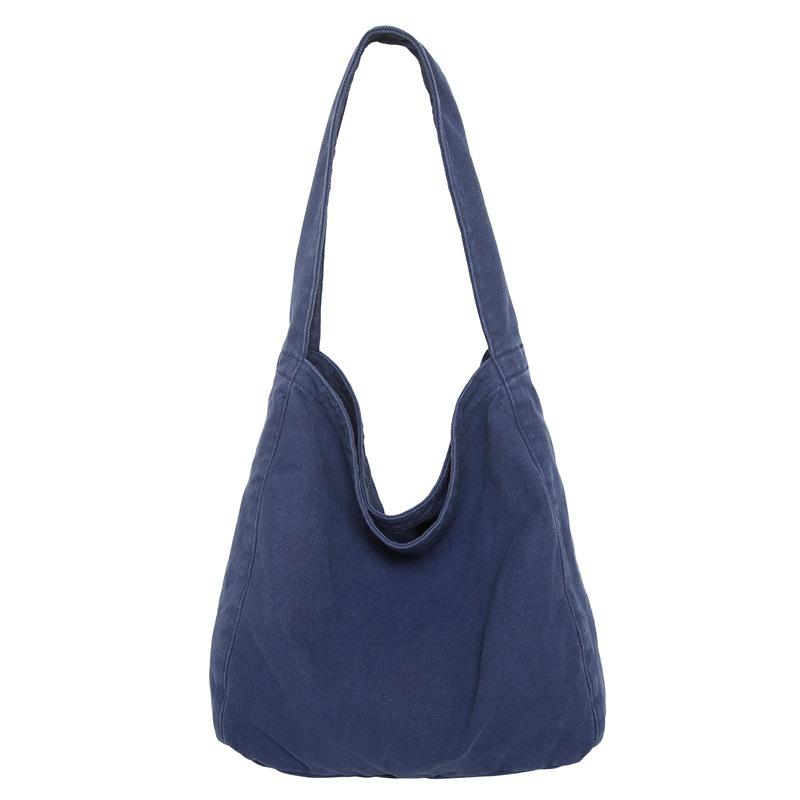 Washed Canvas Bag Lazy Wind Drooping Tote Bag Women's Literary Class Bag Mailman Bag Casual Shoulder Bag Men's