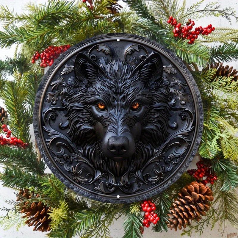 Wooden Wolf Head Wall Sign, High-Quality HD Printing, Pre-Drilled, Weather Resistant, Wall Art, Home Decor, for Door, Wall, Home, Room