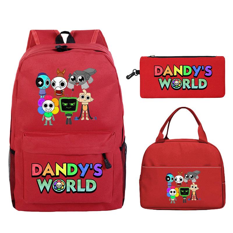 New Dandy's World Game Merchandise Cartoon Printing Student Schoolbag Foreign Trade Pencil Bag Meal Bag Set