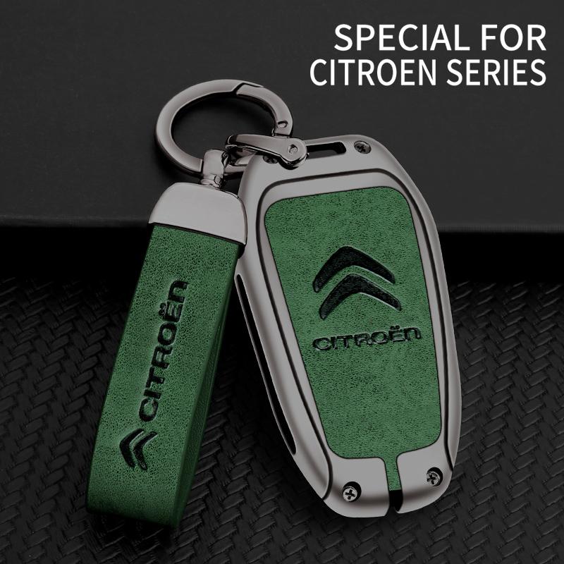 Zinc Alloy Leather Car Remote Key Case Cover Key Protector For Citroen C1 C2 C4 C6 C3-XR Picasso Grand DS3 DS5 Auto Accessories ale256
