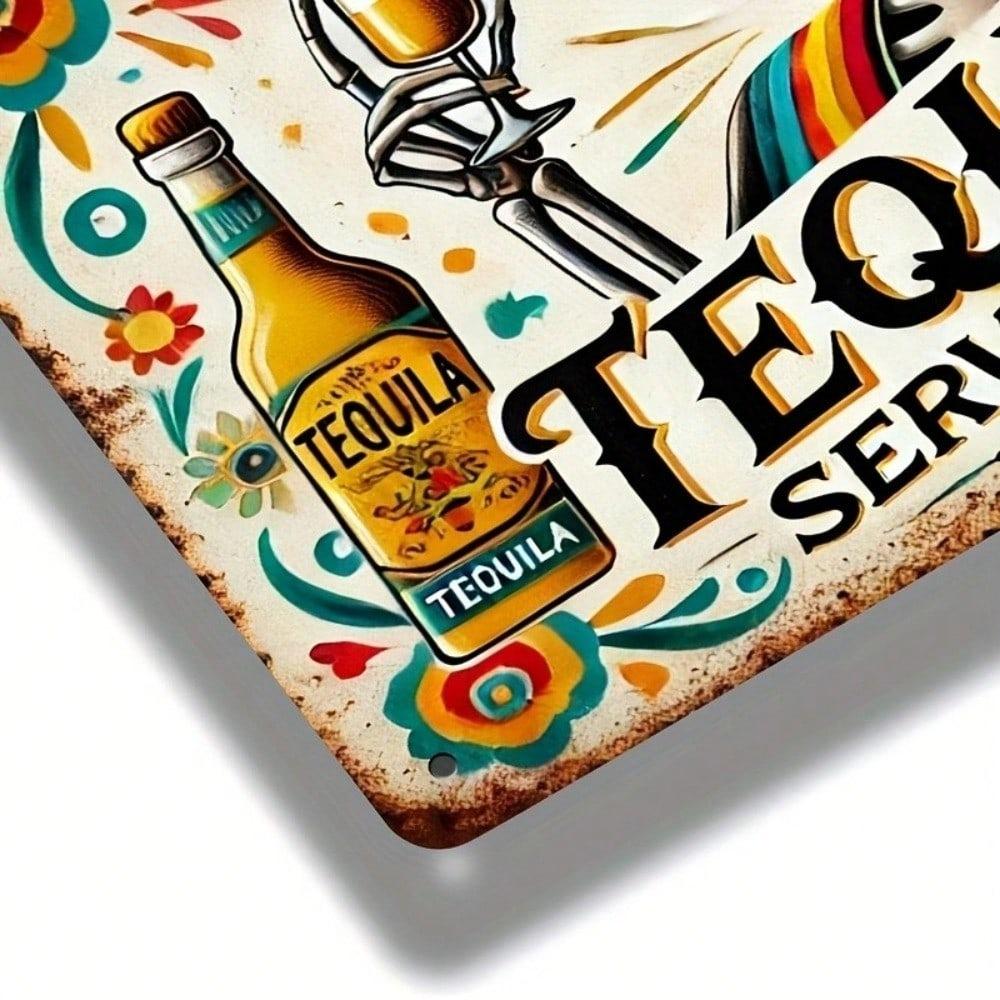 Vintage Tequila Metal Tin Sign Rustic Bar Decor Retro Wall Art Man Cave Pub Sign