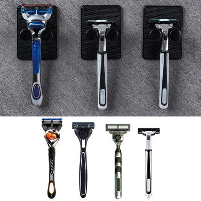2Pcs Razor Holder Wall-mounted Strong Load-bearing Waterproof Men Shaver Organizer Rack for Bathroom