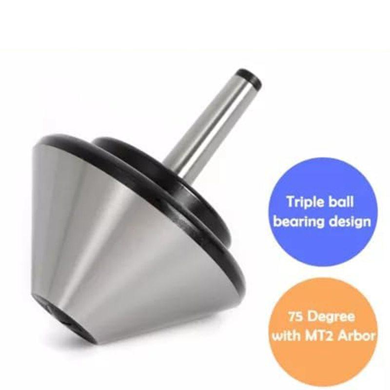 A34R Live Center For Lathe, MT2 5" Bull Nose, Silver Umbrella Head,120Mm Machine Milling Tool