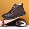 First Layer Cowhide European Wool Winter Velvet Warm Thickened Casual High Top Cotton Leather Shoes Snow Boots