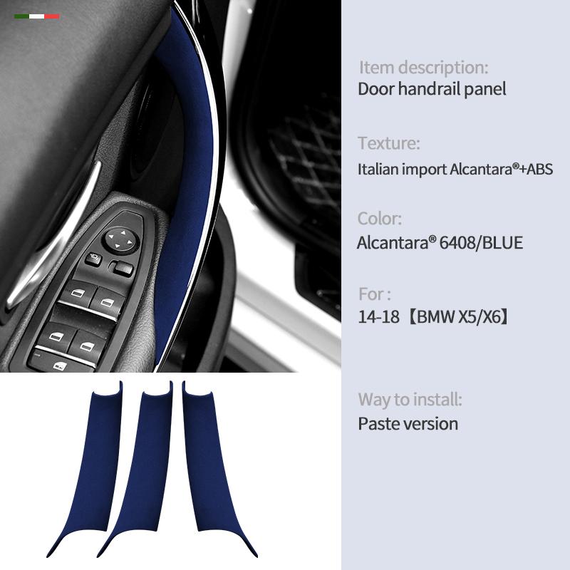 LHD suede Car Interior Door Pull Handle Cover Auto Accessories Fit For BMW X5 F15 2008-2018 / X6 F16 2015 2016 2017 2018
