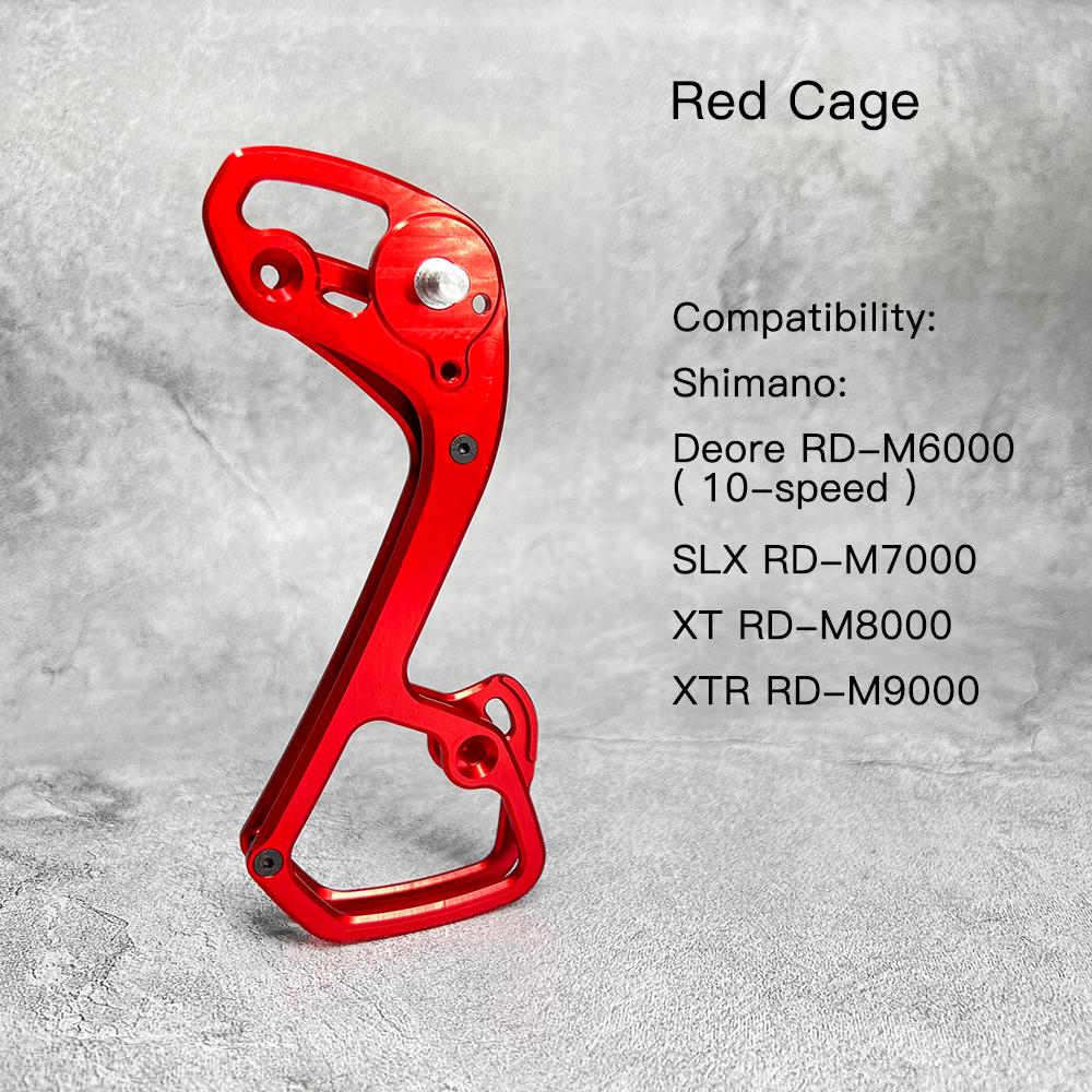 Mtb Rear Derailleur Cage Pulley Wheels for Shimano 11speed Derailleur Oversized Bearing For Deore XT SLX XTR M7000 M8000 M9000 05-Red Cage