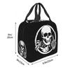 Skull Insulated Lunch Bag for School Office Resuable Thermal Cooler Lunch Box for Women Kids Food Container Bento Tote Bags