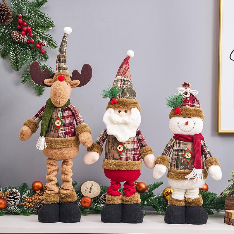 Telescopic Christmas Doll Merry Christmas Decorations Santa Claus Snowman Reindeer Ornaments Xmas Navidad Noel Gifts