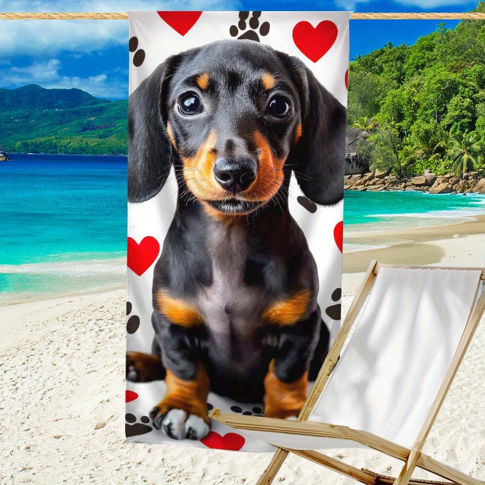 Dachshund Print Microfiber Beach Towel,Soft Perfect for Beach, Pool, Yoga, Travel, Camping & Outdoor Activities, Holiday Gift
