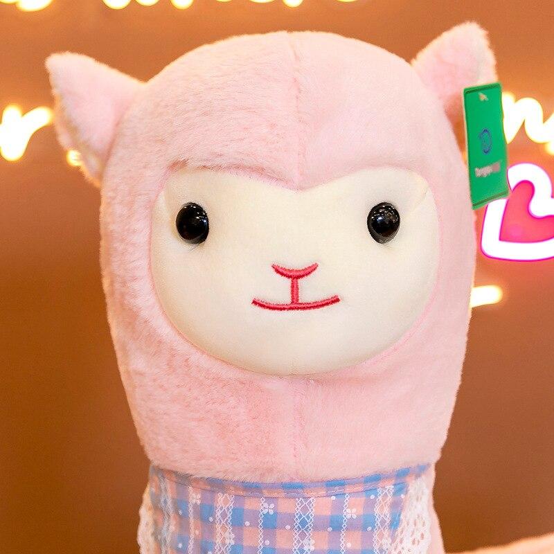 Cartoon Alpaca with Scarf Plush Toys Lovely Animal Sheep Alpacasso Plush Dolls Stuffed Soft Nice Birthday Xmas Gift