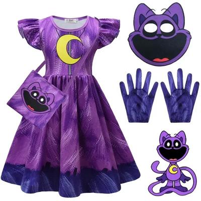 Vestido de soneca para meninas desenhos animados animais sorridentes fantasia cosplay roupas infantis dia do cão Princesa moda vestidos de aniversário vestidos giftaa