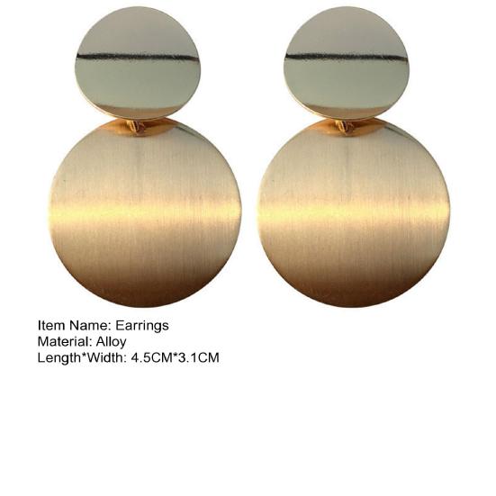 1 Pair Geometric Studs Earrings Shiny Metal Small Large Round Sheet Dainty Minimalist Hypoallergenic Women Girls Earrings Fashion Jewelry Gift