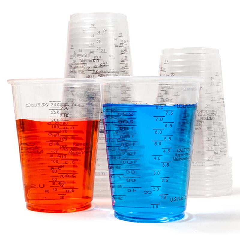 10 szt. 8 oz Jednorazowe Plastikowe Miarki Do Precyzyjnego Mieszania Żywicy Farby Plastikowe Kubki Do Mieszania Żywicy Epoksydowej