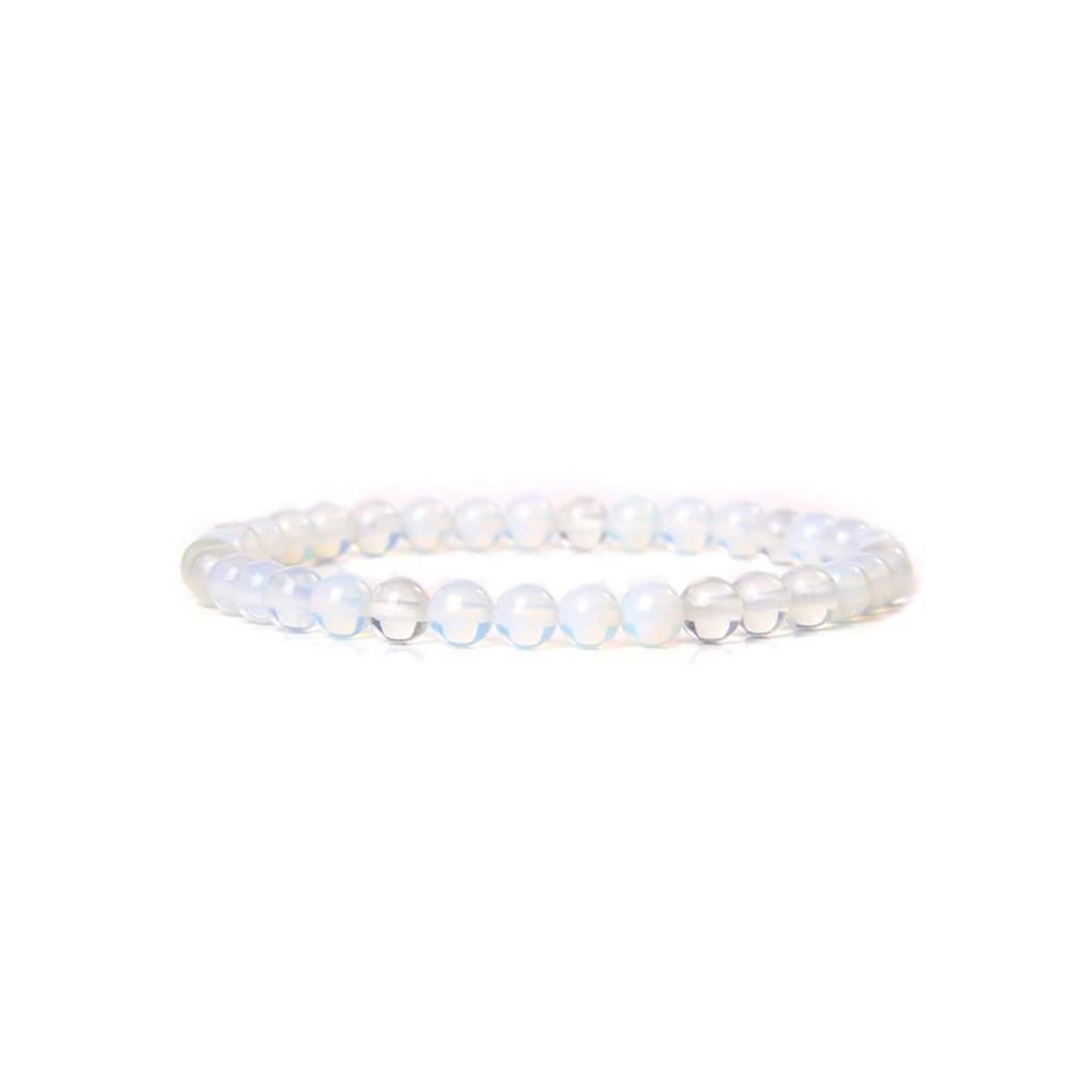 6mm Stone Bead Bracelet for Men and Women, Healing Crystal Stone Round Bead Bracelet Set, Elastic Energy Bracelet