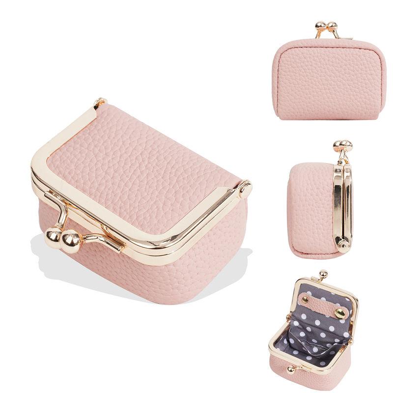 Baellerry Fashion Mini Purse for Women Genuine Leather Ring Earrings Jewelry Storage Box Ladies Coin Purse GZW