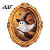 Retro Style Halloween Magnets Vintage Ghost Fridge Magnet, Gold Frame Refrigerator Decoration Holiday Magnet Set with Strong Magnetic Adsorption